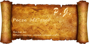 Pecze József névjegykártya